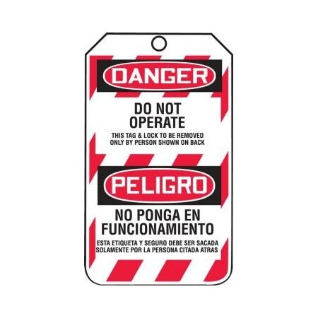 BILINGUAL OSHA DANGER LOCKOUT TAG DO TSP101LTP